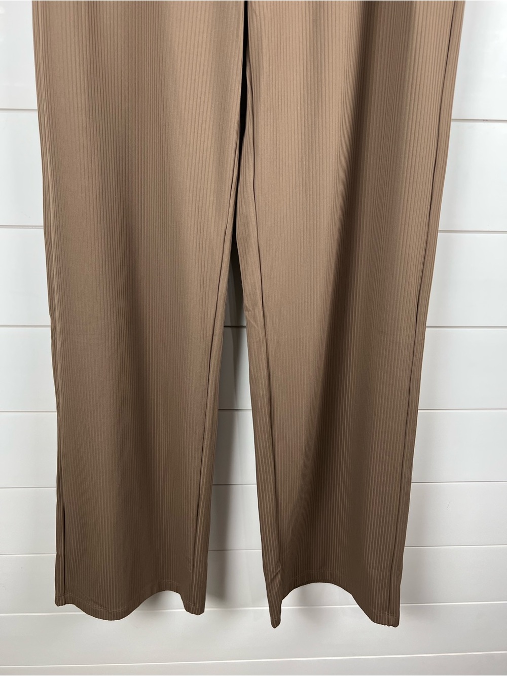 G4Free Ribbed Brown Wide Leg Pants Women’s Small 32” Inseam NWT Textured - Picture 5 of 13